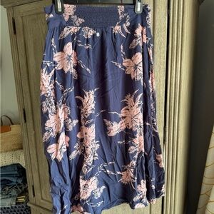 Roxy Floral Navy and Pink Women's Skirt